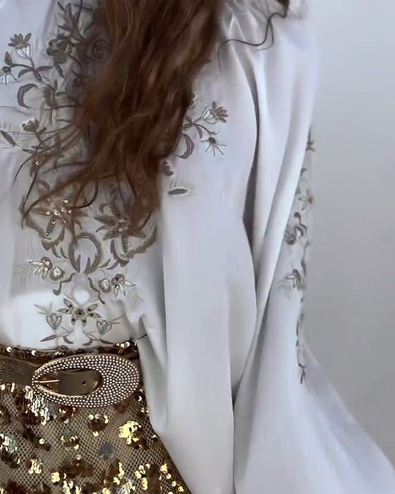 Blouse Trui Gedrukt Ballonmouwen