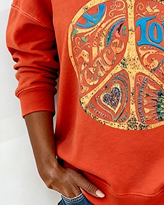 Sweater Halve Rits Kraag Letterprint