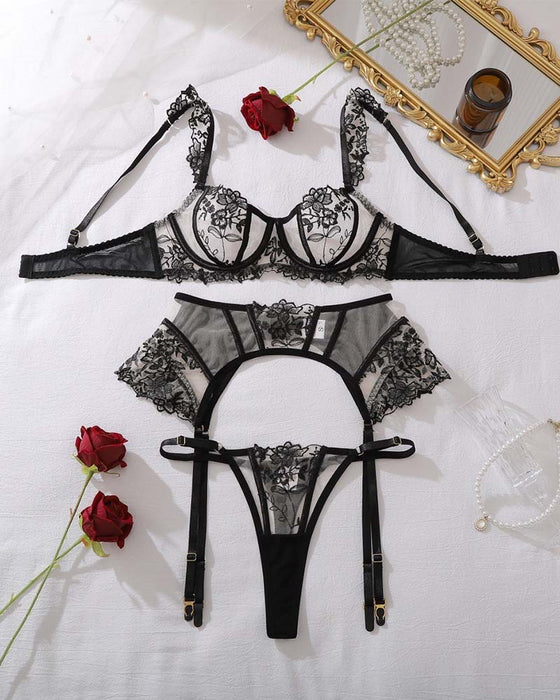 Kousenband Lingerie Set 3 Delen