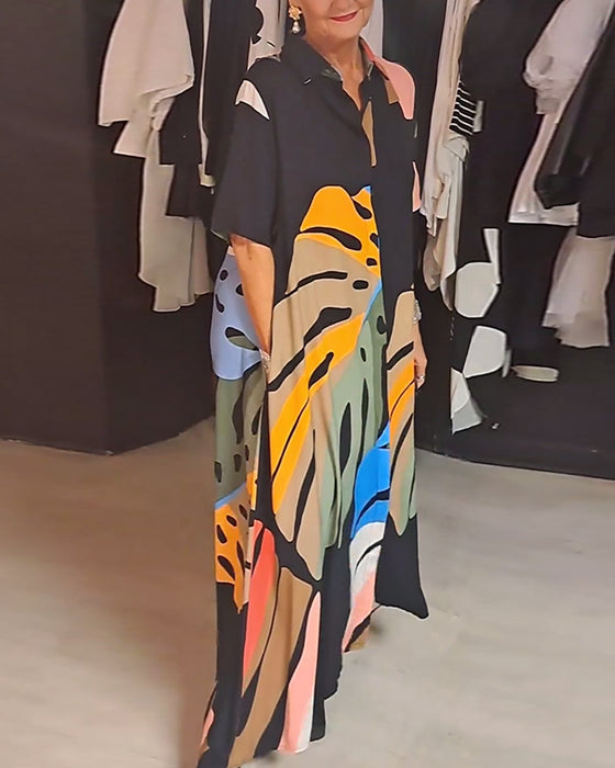 Casual jurk met reversprint