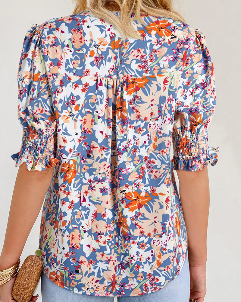 Blouse Elegant Kleine Bloemenprint