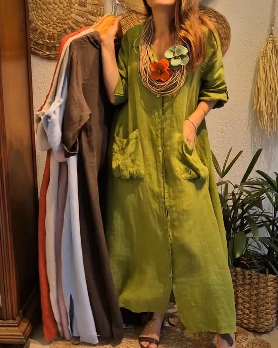 Jurk Zak Linnen Vest Casual