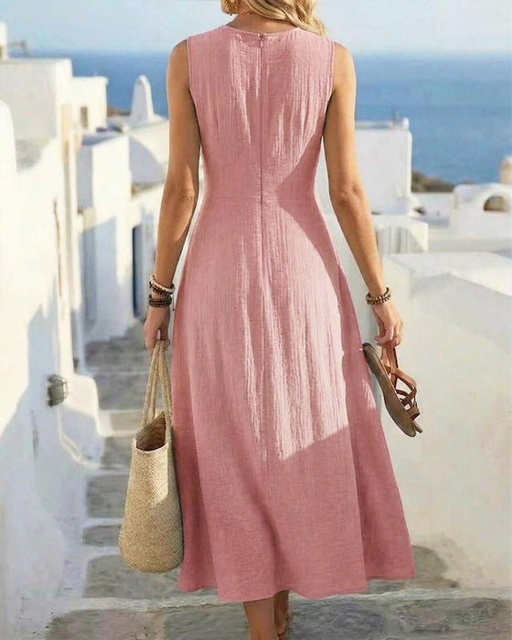 Jurk Kruising Taille Mouwloos