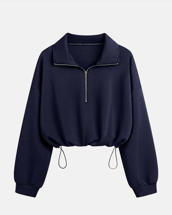 Sweatshirts Rits Taille Lange Mouw