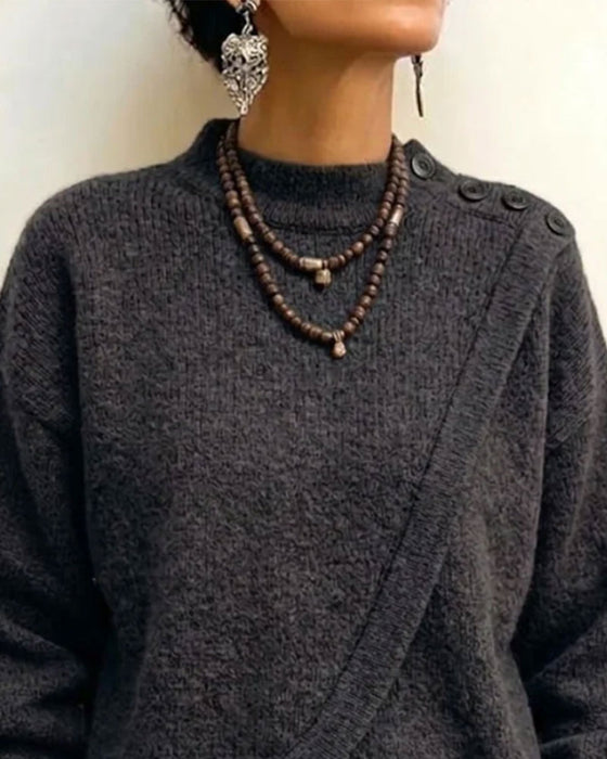 Pullover Turtleneck Kruis Geknoopt