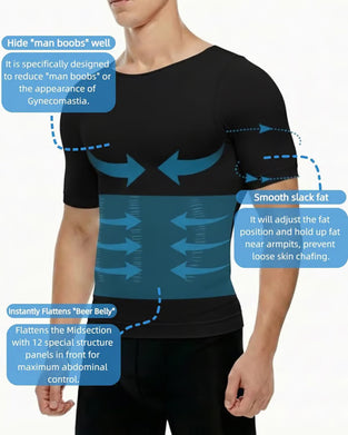 T-Shirt Heren Korte Mouw Slankmakend