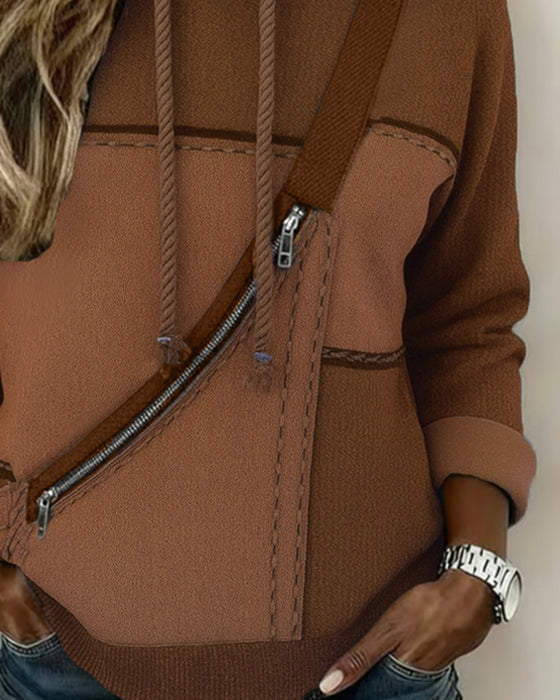 Stijlvolle Hoodie Met Capuchon En Kleurblokken