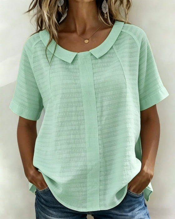 Blouse Gestructureerd Peter Pan Kraag
