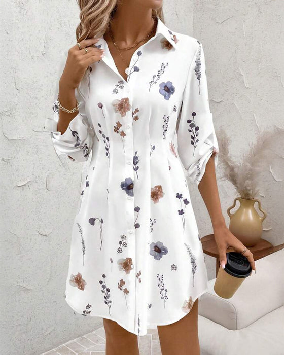 Jurk Mode Print Getailleerd