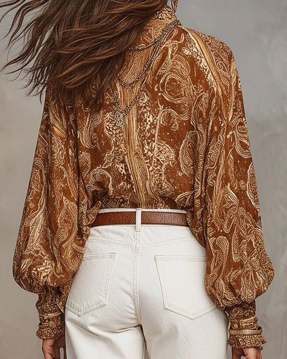 Blouse V-Hals Print Casual