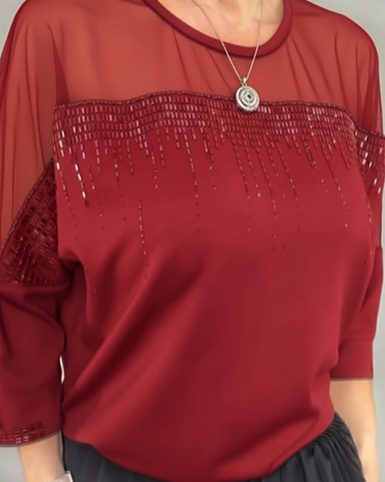 Blouse Gaas Gespleten Loose