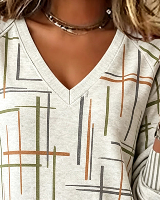 Sweatshirt V-Hals Lijn Split