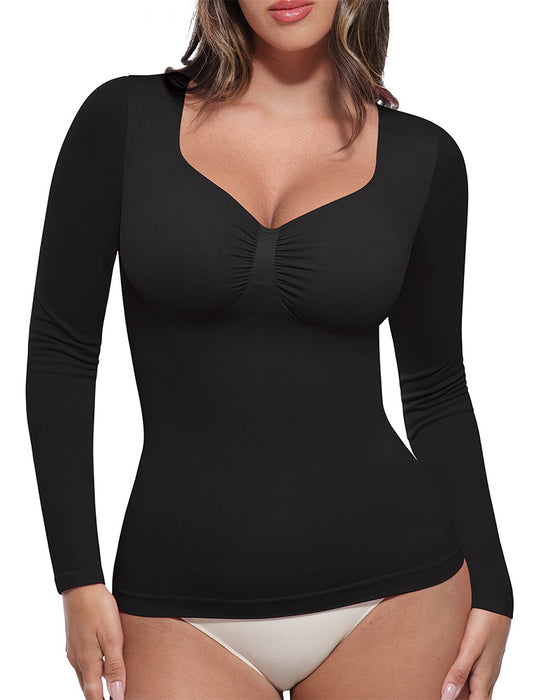 Top Lange Mouw Effen Casual