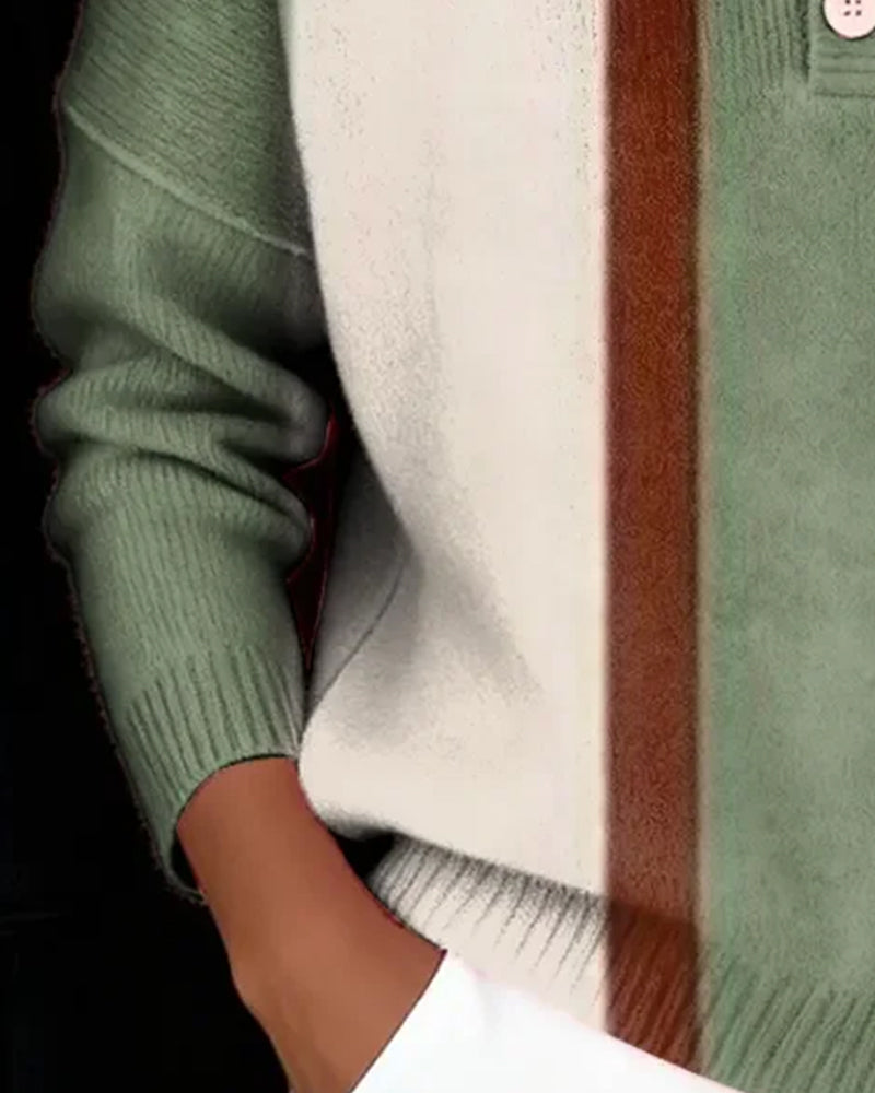 Pullover Met Lange Mouwen En Colorblock