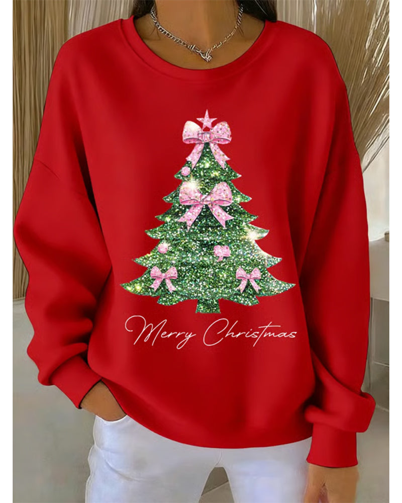 Crewneck Sweatshirt Met Kerstprint En Lange Mouwen