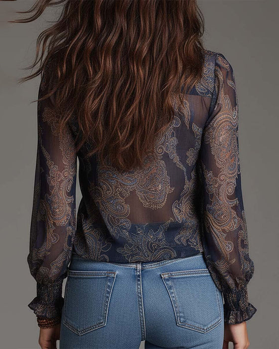 Blouse Half-Zip Ruis Retro