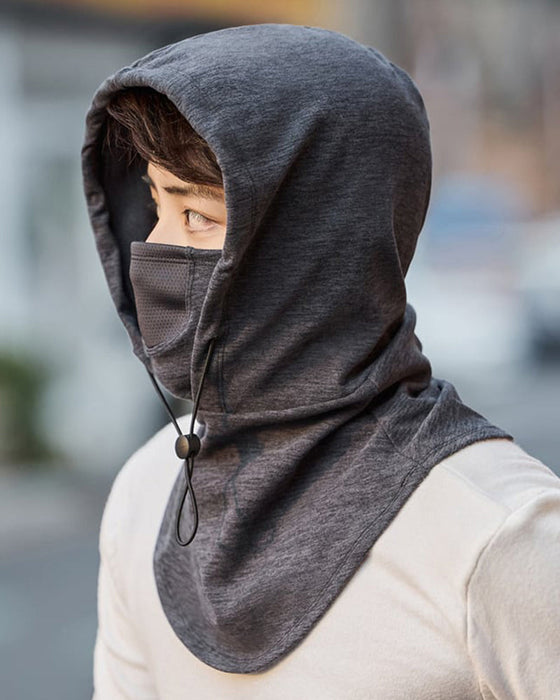 Gezichtsmasker met capuchon en nekwarmer voor fietsen