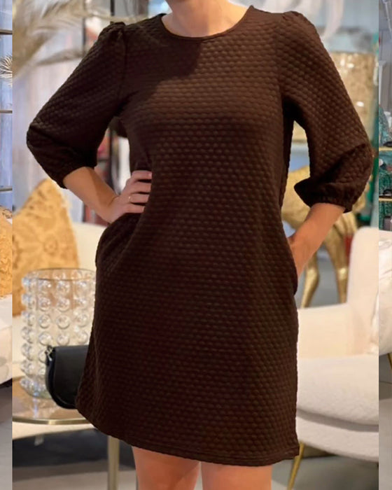 Elegante effen kleur jurk