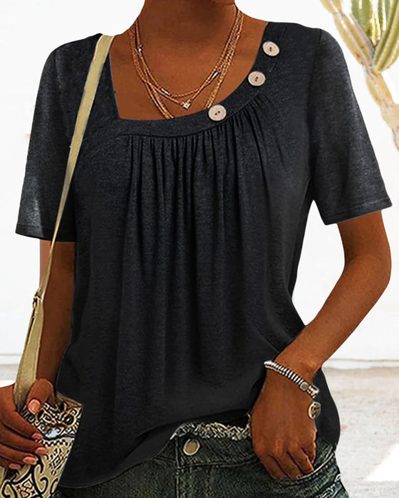 Grijze blouse met decoratieve knopen