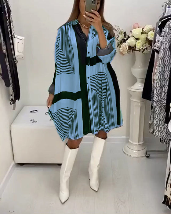 Jurk met knopen en print