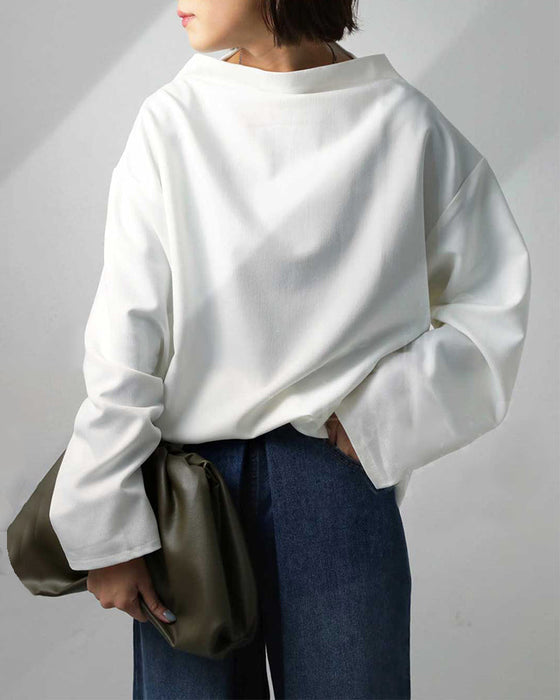Blouse met losse pasvorm en lange mouwen