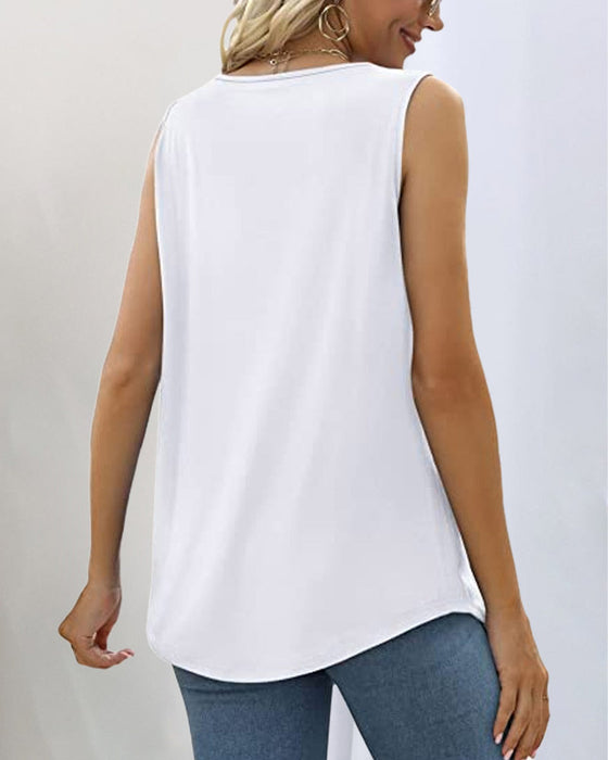 Mouwloze tanktop met vierkante halslijn