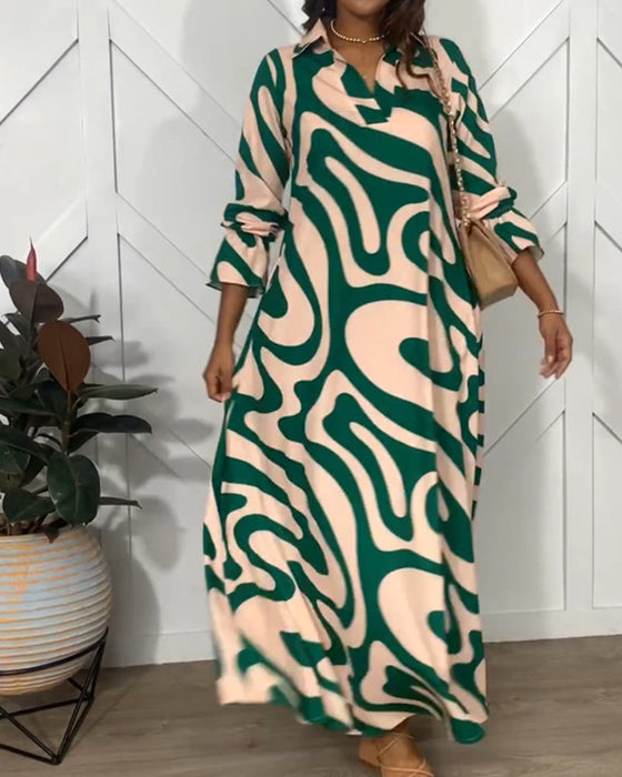 Elegante losse jurk met lange mouwen