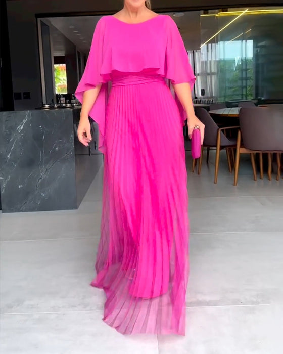 Ronde Hals A-lijn Maxi Jurk