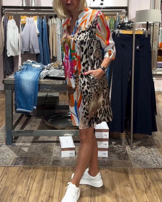 Dagelijkse casual kleurenjurk voor dames