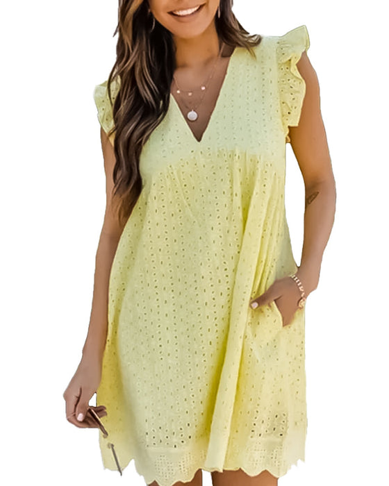 Kanten jurk boven de knie