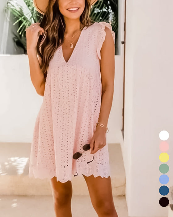 Kanten jurk boven de knie