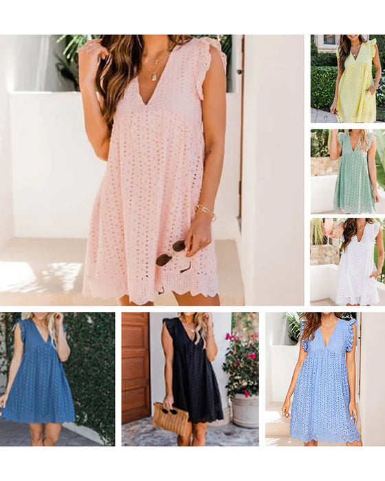 Kanten jurk boven de knie