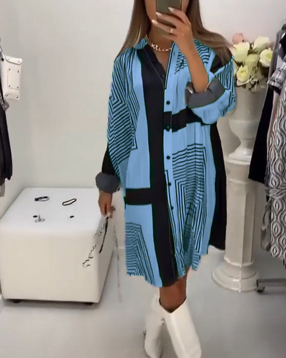 Jurk met knopen en print