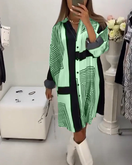 Jurk met knopen en print