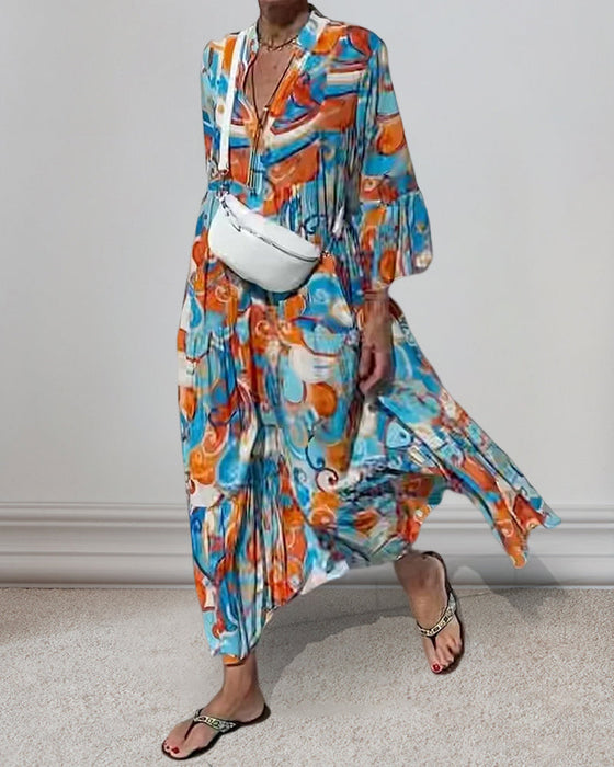 Jurk met ruches en v-hals