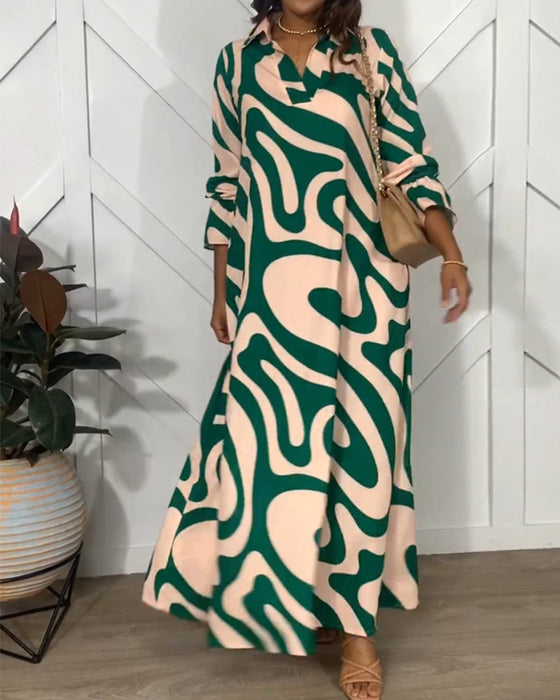 Elegante losse jurk met lange mouwen