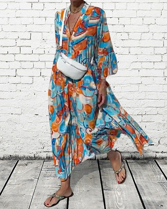 Jurk met ruches en v-hals