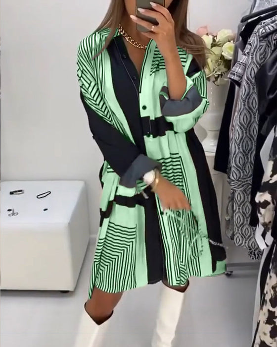 Jurk met knopen en print