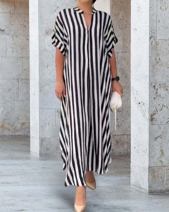 Shirtjurk met V-hals in gestreepte print