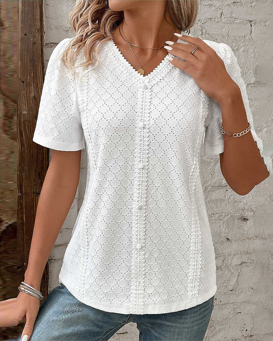 Top met rechte mouwen