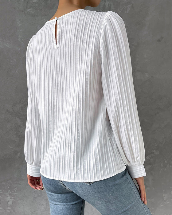 Effen blouse met lantaarnmouwen