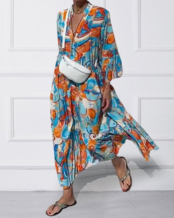 Jurk met ruches en v-hals