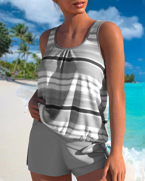 Tankini's met U-hals-streepprint