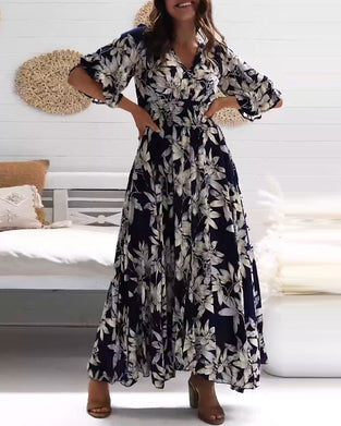 Jurk met elegantie en bloemen