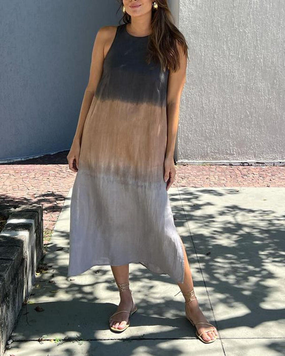 Jurk met mouwloos en verloop