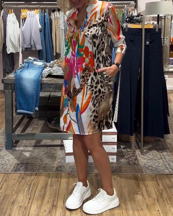 Dagelijkse casual kleurenjurk voor dames