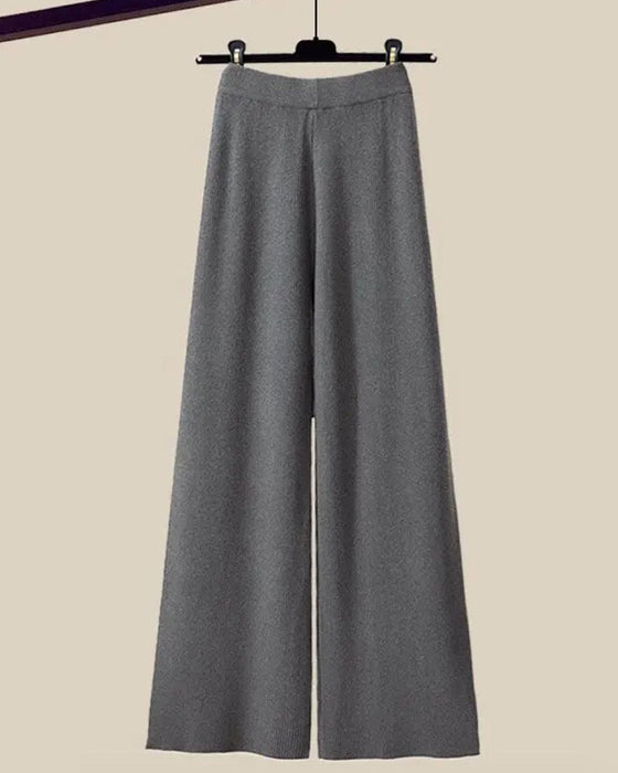 Gekruisd effen kleur driedelige set