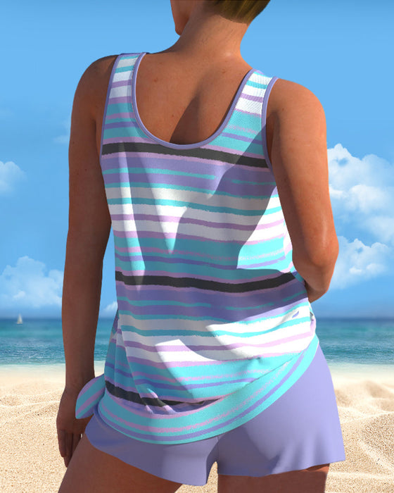 Tankini's met U-hals-streepprint