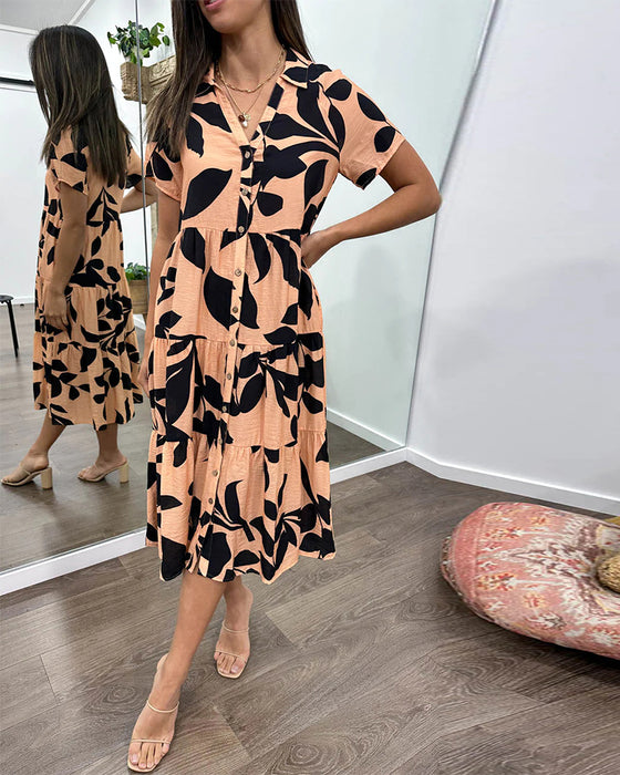 Jurk met zakken en omgekeerde print