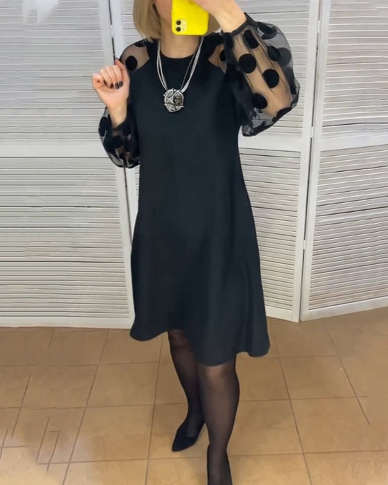 Jurk met elegante stijl en stippenpatroon